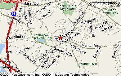 Map of streets around XenCraft and Wachusett Drive